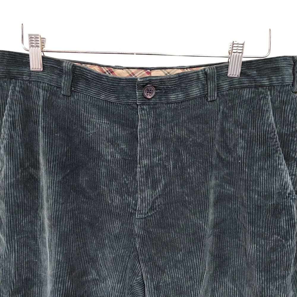 Brooks Brothers Clark Fit Mens 35x30 (35x29 actual) Corduroy Pants Forest Green
